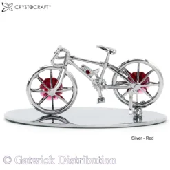 Crystocraft - Bicycle on Silver Plate - Silver - Red
