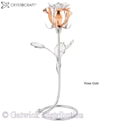 Crystocraft - Tall Standing Rose - Rose Gold