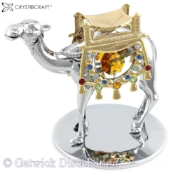 Crystocraft - Deluxe Camel on a Silver Plate - Silver - 24k Gold