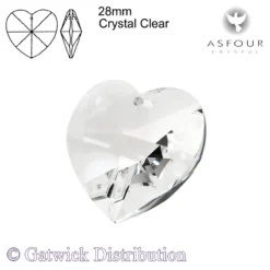 Asfour Crystals - Heart - 40mm - Crystal Clear