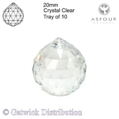 Asfour Crystals - Sphere - 20mm - Crystal Clear - Tray of 10