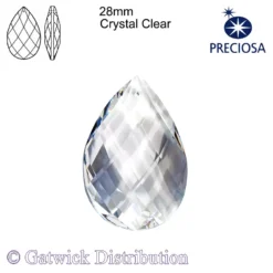 Preciosa - Almond Drop - 28mm - Crystal Clear