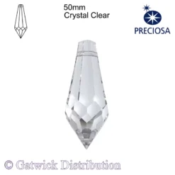 Preciosa - Faceted Point - 50mm - Crystal Clear