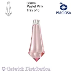Preciosa - Point - 38mm - Pastel Pink - Tray of 6