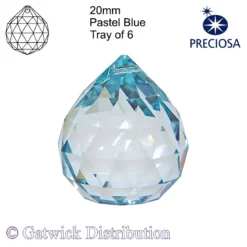 Preciosa - Sphere - 20mm - Pastel Blue - Tray of 6