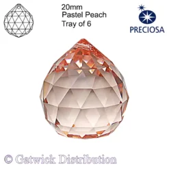 Preciosa - Sphere - 20mm - Pastel Peach - Tray of 6