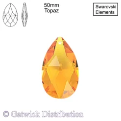 Sawrovski Strass - Almond Drop - 50mm - Topaz