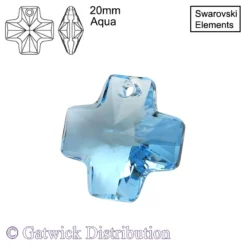 Swarovski Elements - Celtic Cross - 20mm - Aqua