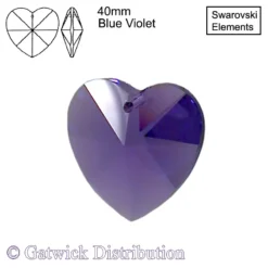 Swarovski Elements - Heart - 40mm Blue Violet