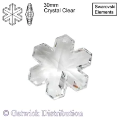 Swarovski Elements - Snowflake - 30mm - Crystal Clear