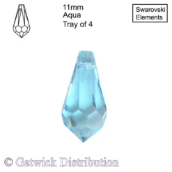 Swarovski Elements - Tear Drop - 11mm - Aqua - Tray of 4