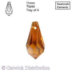Swarovski Elements - Tear Drop - 11mm - Topaz - Tray of 4
