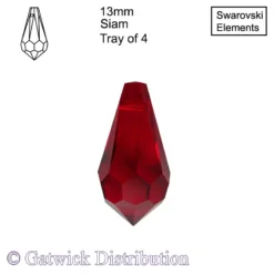 Swarovski Elements - Tear Drop - 13mm - Siam - Tray of 4