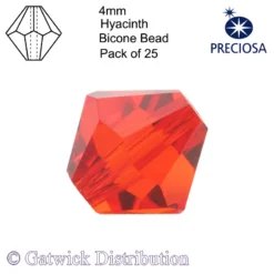Preciosa - Bicone Beads - 4mm - Hyacinth - Pack of 25