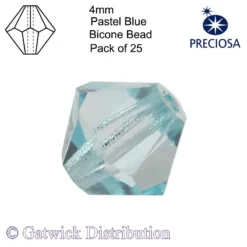 Preciosa - Bicone Beads - 4mm - Pastel Blue - Pack of 25