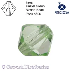 Preciosa - Bicone Beads - 4mm - Pastel Green - Pack of 25