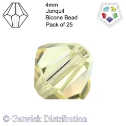 Star Crystals - Bicone Beads - 4mm - Jonquil - Pack of 25