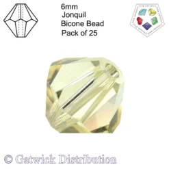 Star Crystals - Bicone Beads - 6mm - Jonquil - Pack of 25