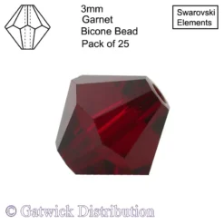 Swarovski Elements - Bicone Beads - 3mm - Garnet - Pack of 25
