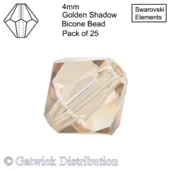 Swarovski Elements - Bicone Beads - 4mm - Golden Shadow - Pack of 25