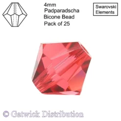 Swarovski Elements - Bicone Beads - 4mm - Padparadscha - Pack of 25