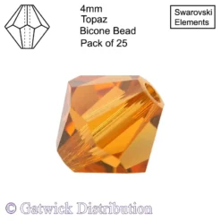Swarovski Elements - Bicone Beads - 4mm - Topaz - Pack of 25