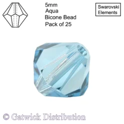 Swarovski Elements - Bicone Beads - 5mm - Aqua - Pack of 25