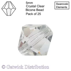 Swarovski Elements - Bicone Beads - 5mm - Crystal Clear - Pack of 25