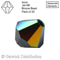 Swarovski Elements - Bicone Beads - 5mm - Jet AB - Pack of 25