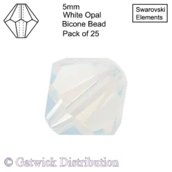 Swarovski Elements - Bicone Beads - 5mm - White Opal - Pack of 25