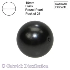 Swarovski Elements - Crystal Pearls - 10mm - Black - Pack of 25