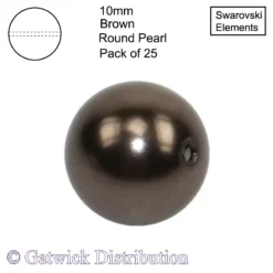 Swarovski Elements - Crystal Pearls - 10mm - Brown - Pack of 25
