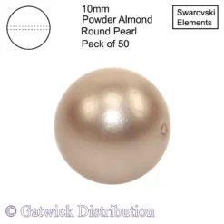 Swarovski Elements - Crystal Pearls - 10mm - Powder Almond - Pack of 25