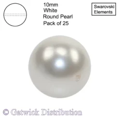 Swarovski Elements - Crystal Pearls - 10mm - White - Pack of 25