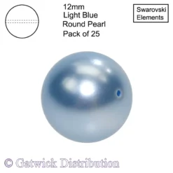 Swarovski Elements - Crystal Pearls - 12mm - Light Blue - Pack of 25
