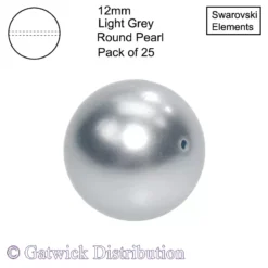 Swarovski Elements - Crystal Pearls - 12mm - Light Gray - Pack of 25