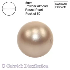 Swarovski Elements - Crystal Pearls - 5mm - Powder Almond - Pack of 50