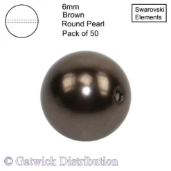 Swarovski Elements - Crystal Pearls - 6mm - Brown - Pack of 50