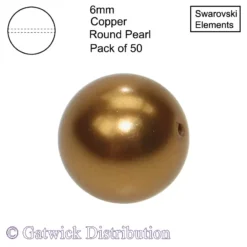 Swarovski Elements - Crystal Pearls - 6mm - Copper - Pack of 50