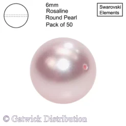 Swarovski Elements - Crystal Pearls - 6mm - Rosaline - Pack of 50