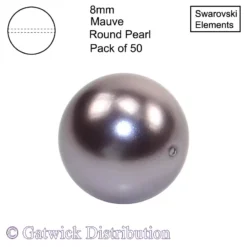 Swarovski Elements - Crystal Pearls - 8mm - Mauve - Pack of 25