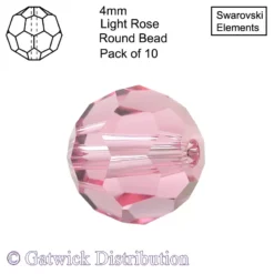 Swarovski Elements - Round Beads - 4mm - Light Rose - Pack of 10
