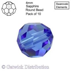 Swarovski Elements - Round Beads - 4mm - Sapphire - Pack of 10