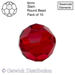 Swarovski Elements - Round Beads - 6mm - Siam - Pack of 10