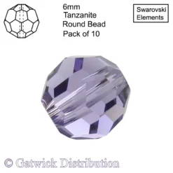 Swarovski Elements - Round Beads - 6mm - Tanzanite - Pack of 10