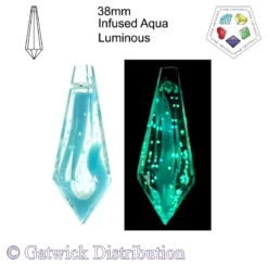 Star Crystals - Point - 38mm - Infused Aqua - Luminous