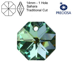 Preciosa Octagons - 14mm - 1 Hole - Sahara - Tray of 77