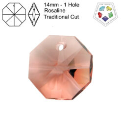 Star Crystals Octagons - 14mm - 1 Hole - Rosaline - Tray of 70