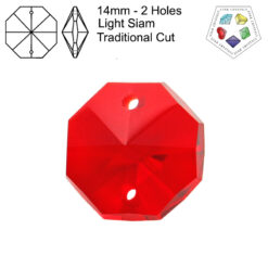 Star Crystals Octagons - 14mm - 2 Holes - Light Siam - Tray of 70