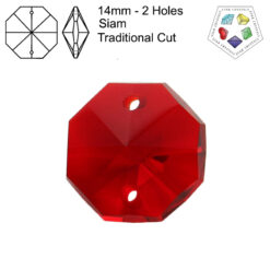 Star Crystals Octagons - 14mm - 2 Holes - Siam - Tray of 70
